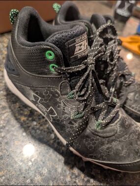 Under Armour Kids' Black & Green Cleats